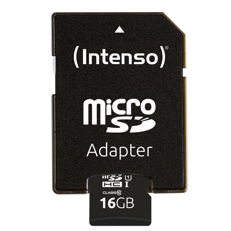 Intenso Secure Digital Cards SD - Micro SD - UHS-I - 16GB Premium - incl. SD adapter